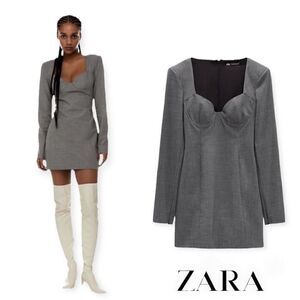ZARA | Gray | SHORT FITTED DRESS